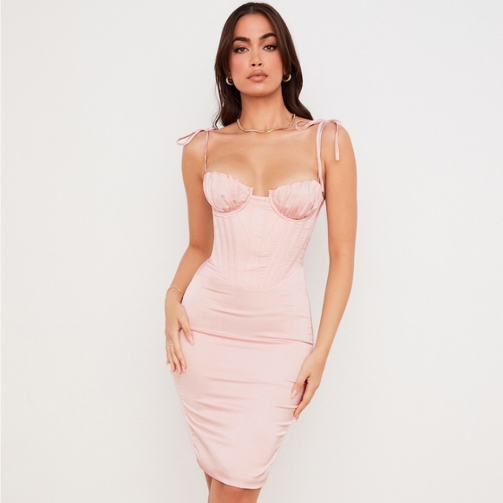 House of CB ‘Alma’ Pink Bustier Dress
